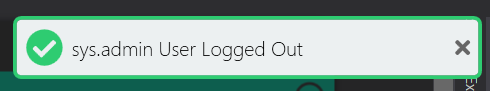 Screenshot of notification that user has been logged out
