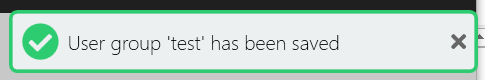 Screenshot of success notification after clicking save